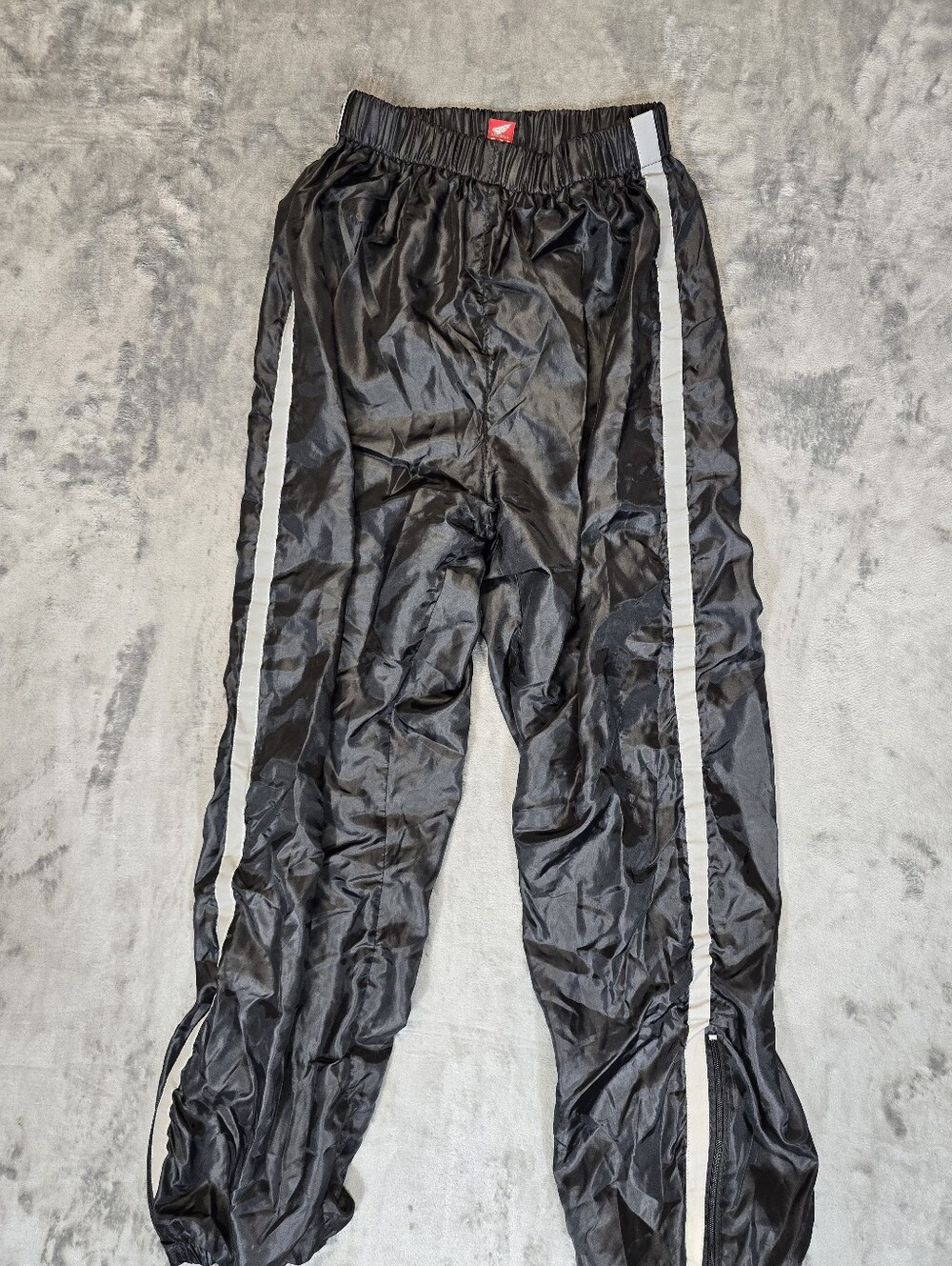 Vintage Honda Motorsports Lined Track Windbreaker Splash Pants Size S/M Black